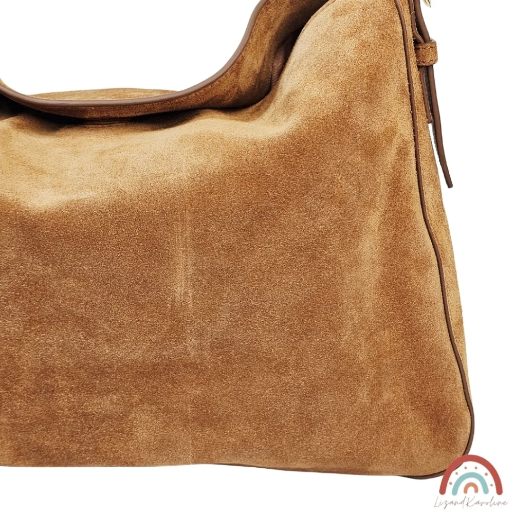 New! J. Crew Berkeley Shoulder Bag in Suede Blonde Espresso - Picture 10 of 16
